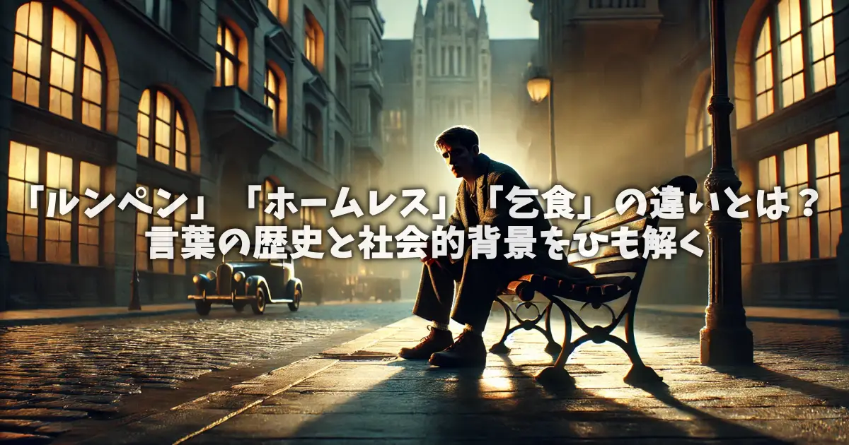 「ルンペン」「ホームレス」「乞食」の違いとは？言葉の歴史と社会的背景をひも解く