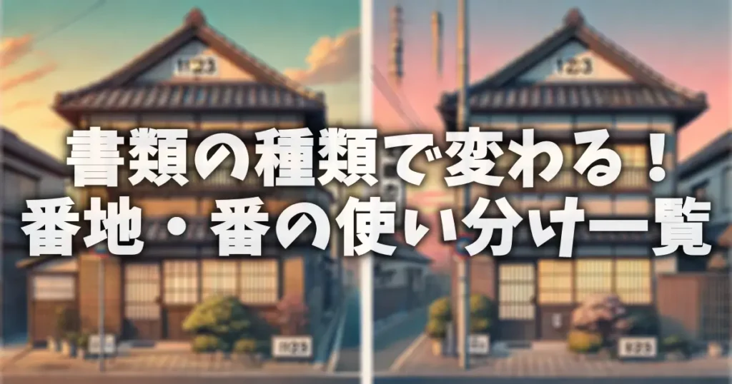 書類の種類で変わる！番地・番の使い分け一覧