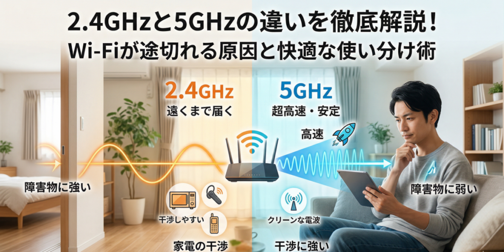 2.4GHzと5GHzの違いを徹底解説！Wi-Fiが途切れる原因と快適な使い分け術