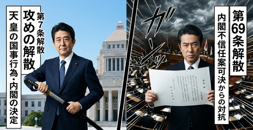 7条解散と69条解散違いを徹底解説！それぞれの根拠と特徴
