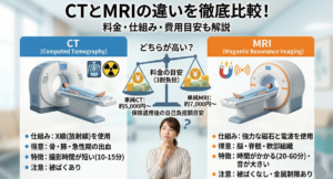CTとMRIの違いを料金や仕組みから徹底比較！どちらが高い？費用目安も解説