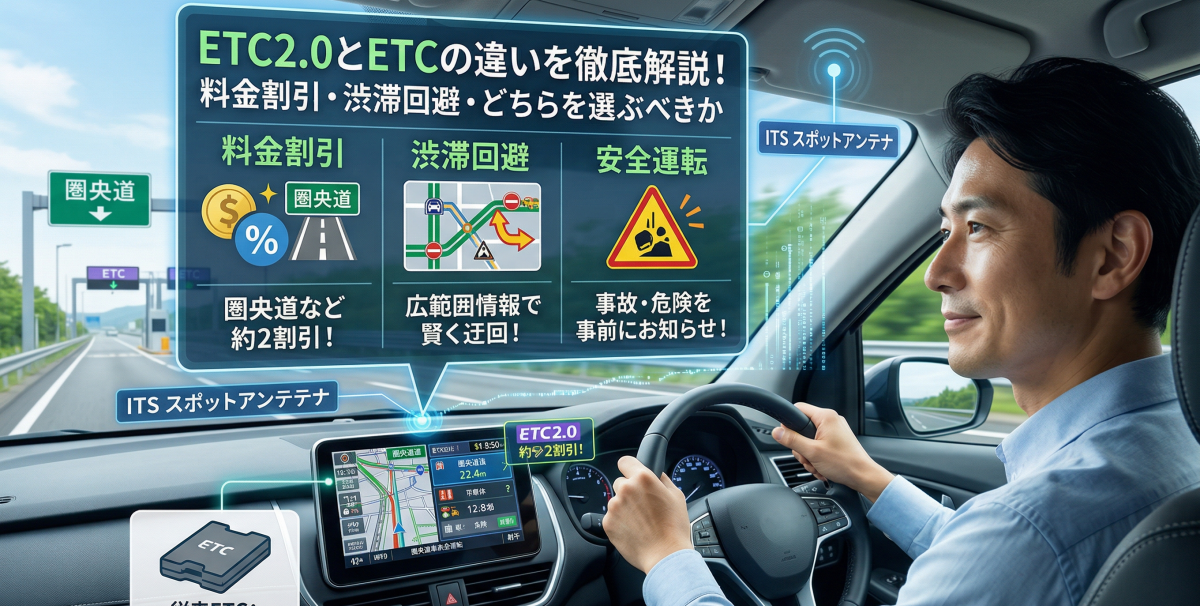 ETC2.0とETCの違いを徹底解説！料金割引から渋滞回避まで、どちらを選ぶべきか丸わかり
