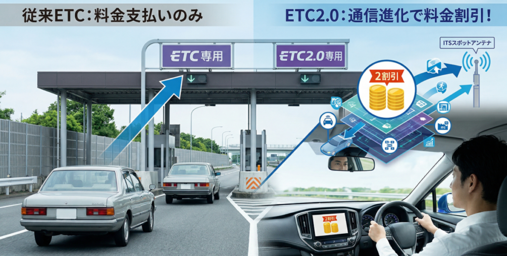 ETC2.0と従来ETCの決定的な違いとは？基本機能から料金までを比較