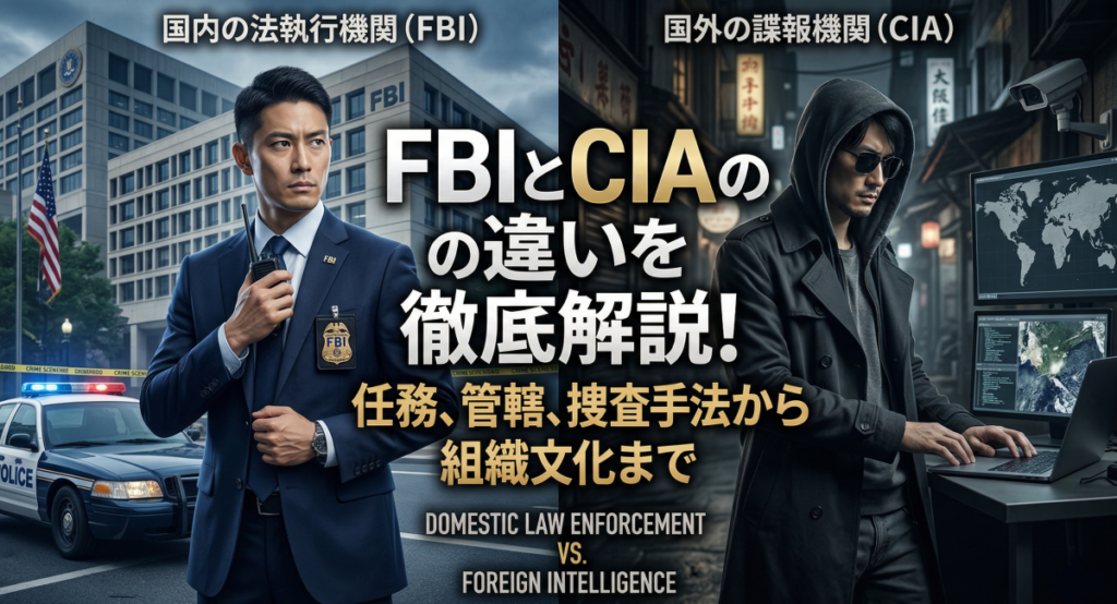 FBIとCIAの違いを徹底解説！任務、管轄、捜査手法から組織文化まで