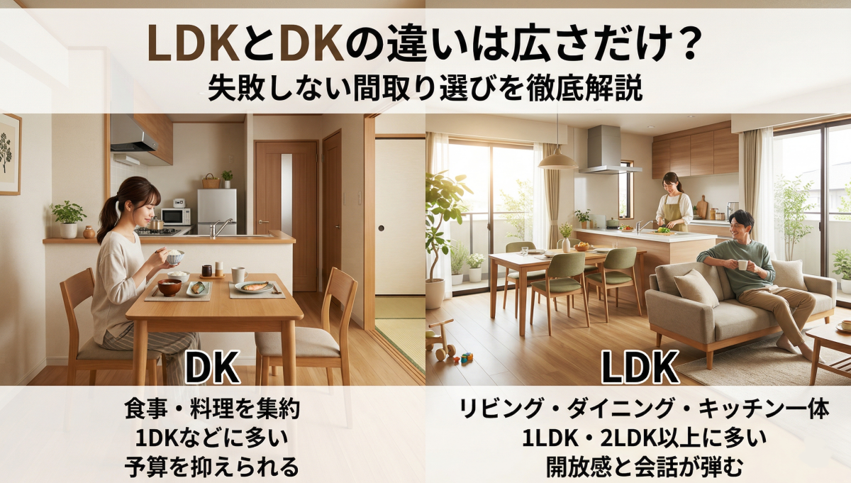 LDKとDKの違いは広さだけ？失敗しない間取り選びを徹底解説