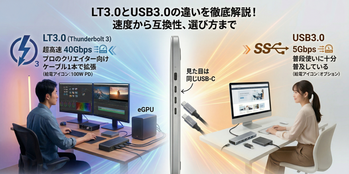 LT3.0とUSB3.0の違いを徹底解説！速度から互換性、選び方まで
