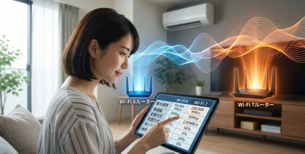 WiFi6とWiFi7の基本的な違いをスペックから徹底比較