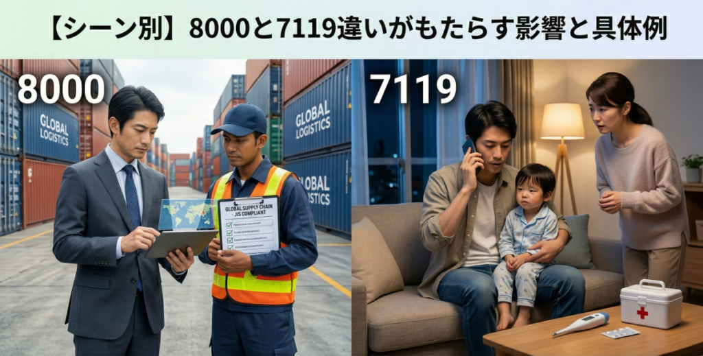 【シーン別】8000と7119違いがもたらす影響と具体例
