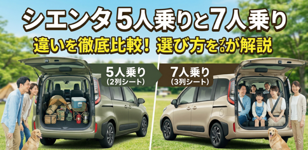 シエンタ 5人乗りと7人乗りの違いを徹底比較！後悔しない選び方をプロが解説