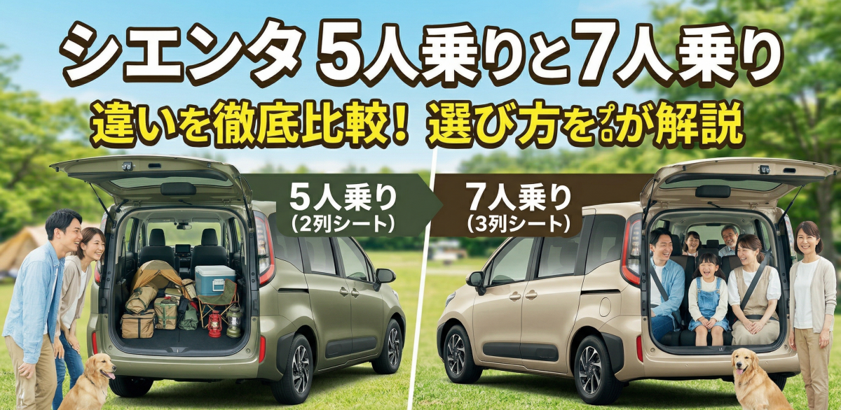 シエンタ 5人乗りと7人乗りの違いを徹底比較！後悔しない選び方をプロが解説