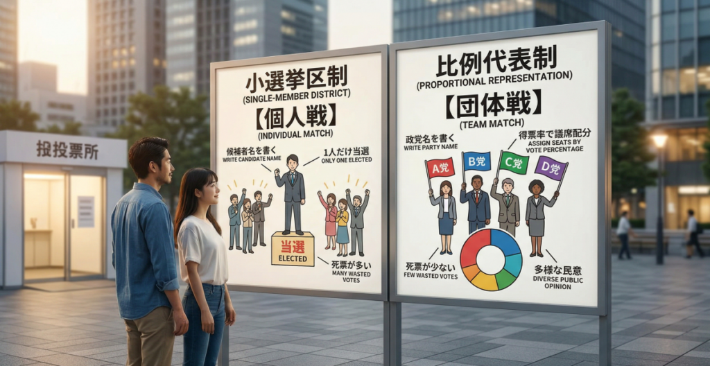 小選挙区制と比例代表制の違いがわかる！メリット・デメリット徹底解説