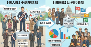 小選挙区制と比例代表制の違いをわかりやすく解説！あなたの1票はこう活きる