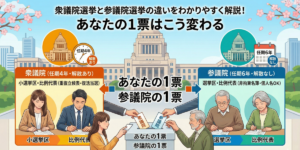 衆議院選挙と参議院選挙の違いをわかりやすく解説！あなたの1票はこう変わる