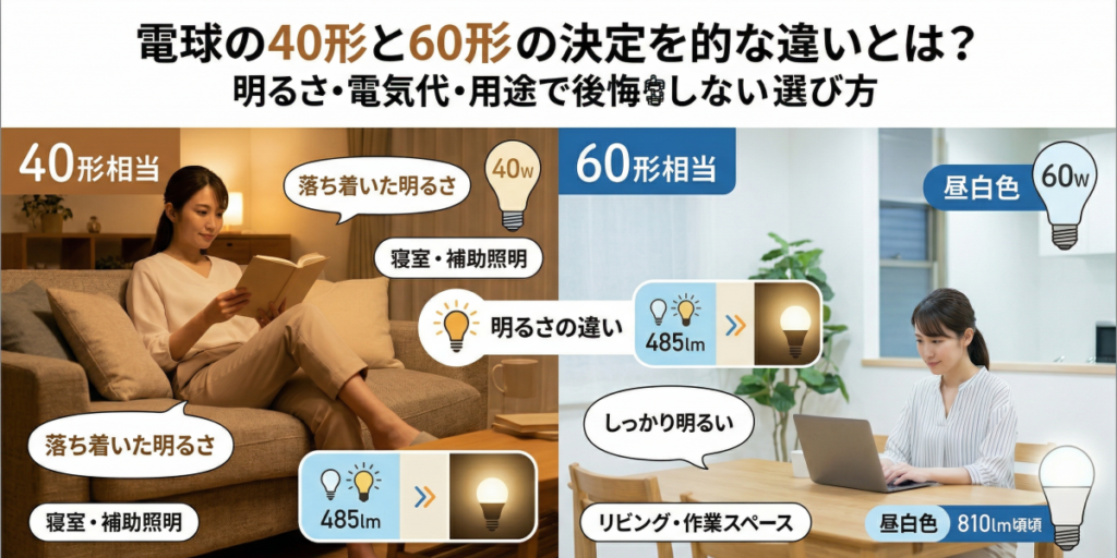 電球の40形と60形の決定的な違いとは？明るさ・電気代・用途で後悔しない選び方
