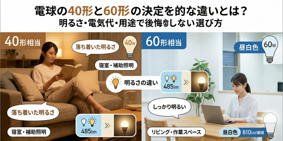 電球の40形と60形の決定的な違いとは？明るさ・電気代・用途で後悔しない選び方