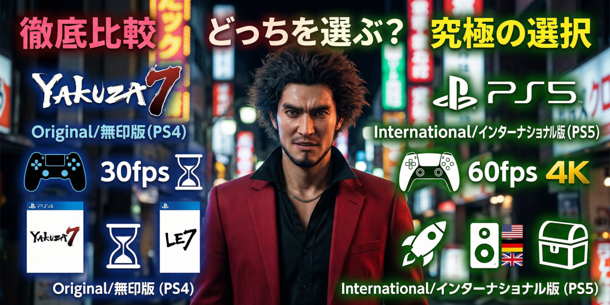 龍が如く7インターナショナルの違いを徹底比較！無印版とどちらを選ぶべきか、後悔しないための選択術