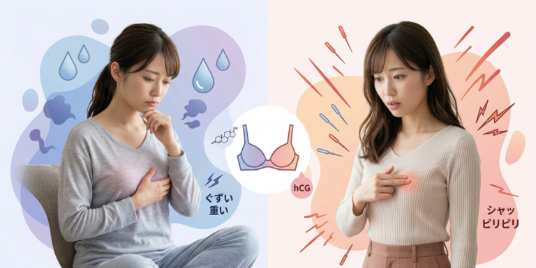 妊娠初期症状と生理前の違い【胸の張り編】見分け方と痛みの特徴を徹底解説