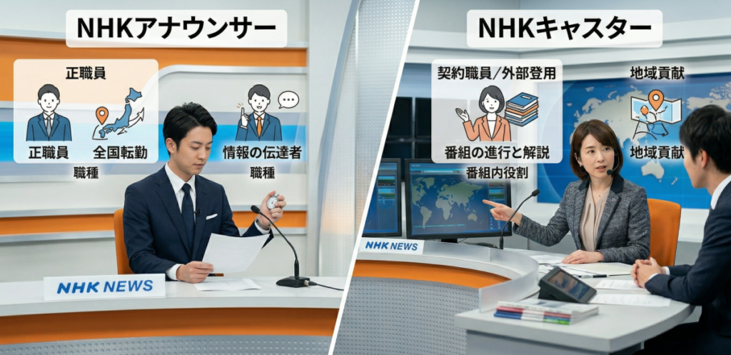 NHKにおけるアナウンサーとキャスターの違いを徹底解説