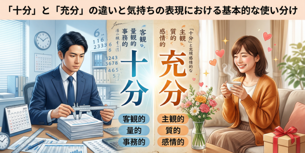 「十分」と「充分」の違いと気持ちの表現における基本的な使い分け