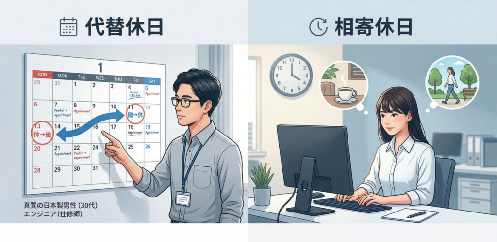 【図解】振替休日と代休の違いをスッキリ整理！根本的な仕組みを理解しよう