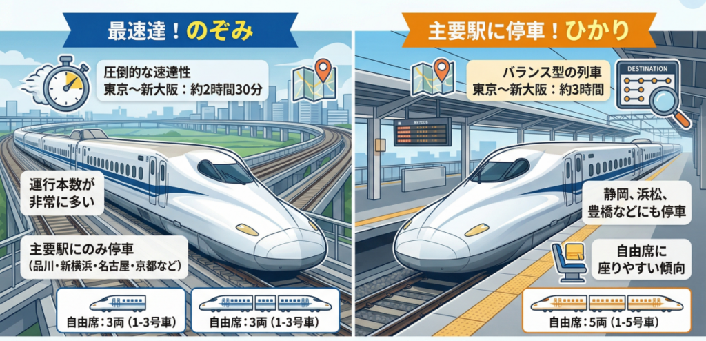 のぞみとひかりの違いは時間だけ？料金・停車駅・選び方を徹底解説