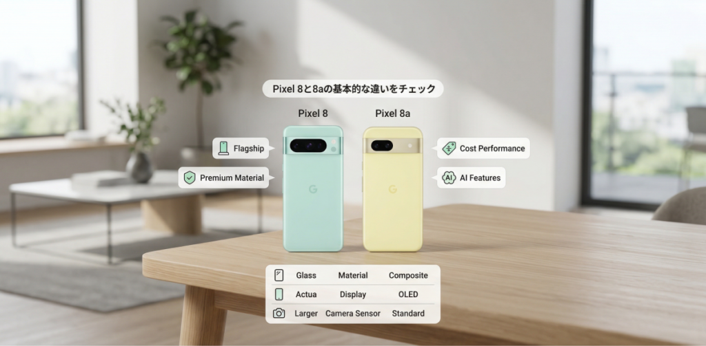 グーグルピクセル8と8aの基本的な違いをチェック