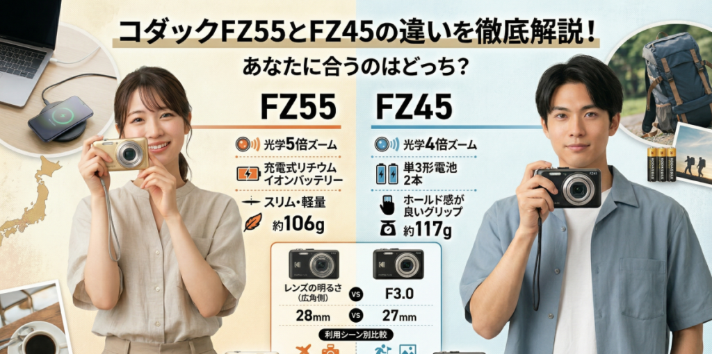 コダックFZ55とFZ45の違いを徹底解説！あなたに合うのはどっち？