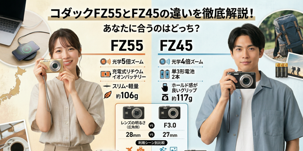 コダックFZ55とFZ45の違いを徹底解説！あなたに合うのはどっち？