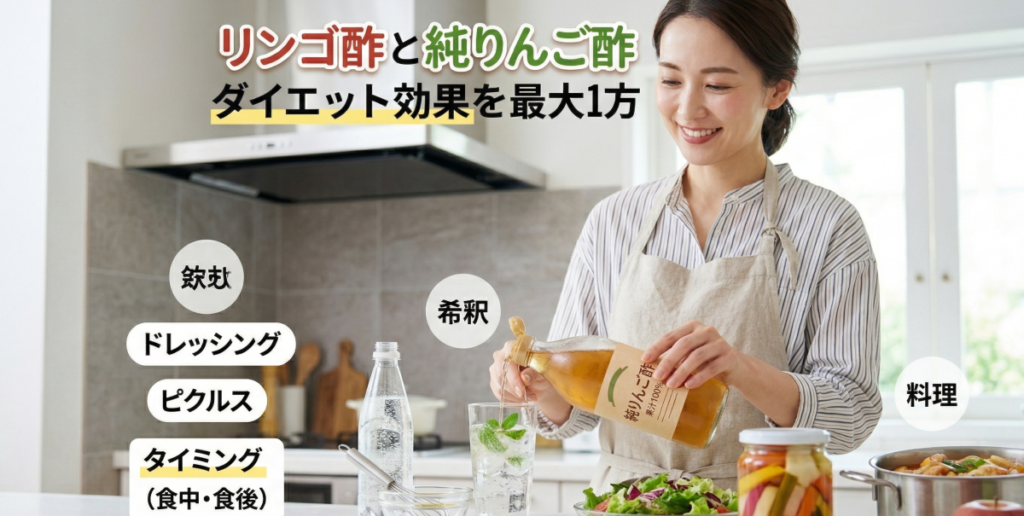 ダイエット効果を最大化するリンゴ酢・純りんご酢の賢い使い方