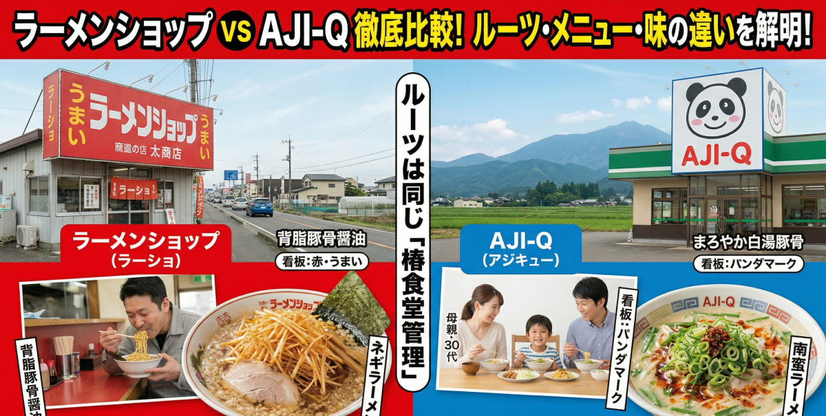 ラーメンショップとAJI-Qの違いは？ルーツからメニュー、味の傾向まで徹底比較！