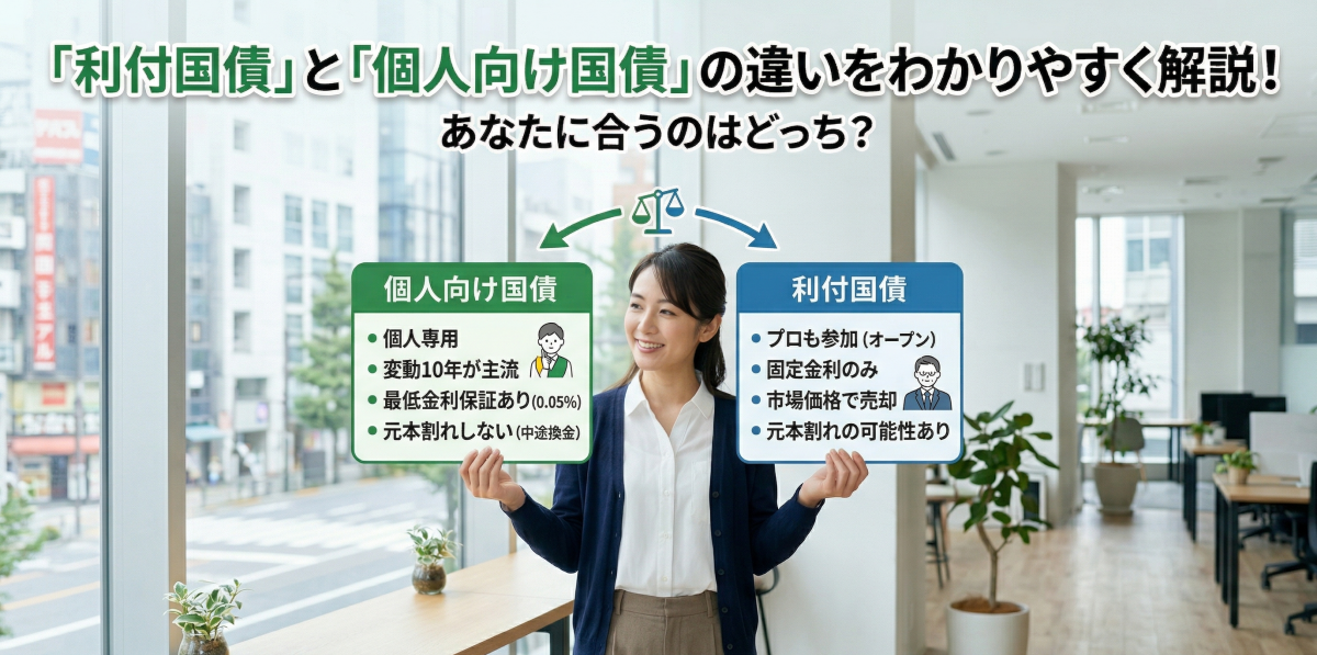 利付国債と個人向け国債の違いをわかりやすく解説！あなたに合うのはどっち？