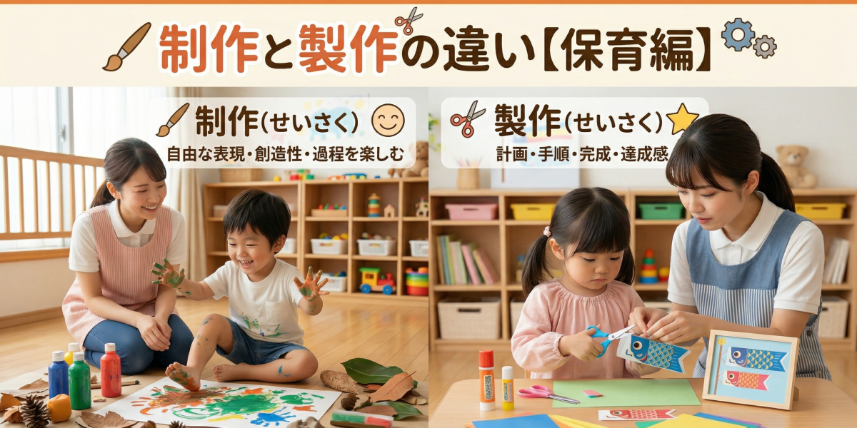 制作と製作の違い【保育編】指導案での使い分けや具体例を徹底解説