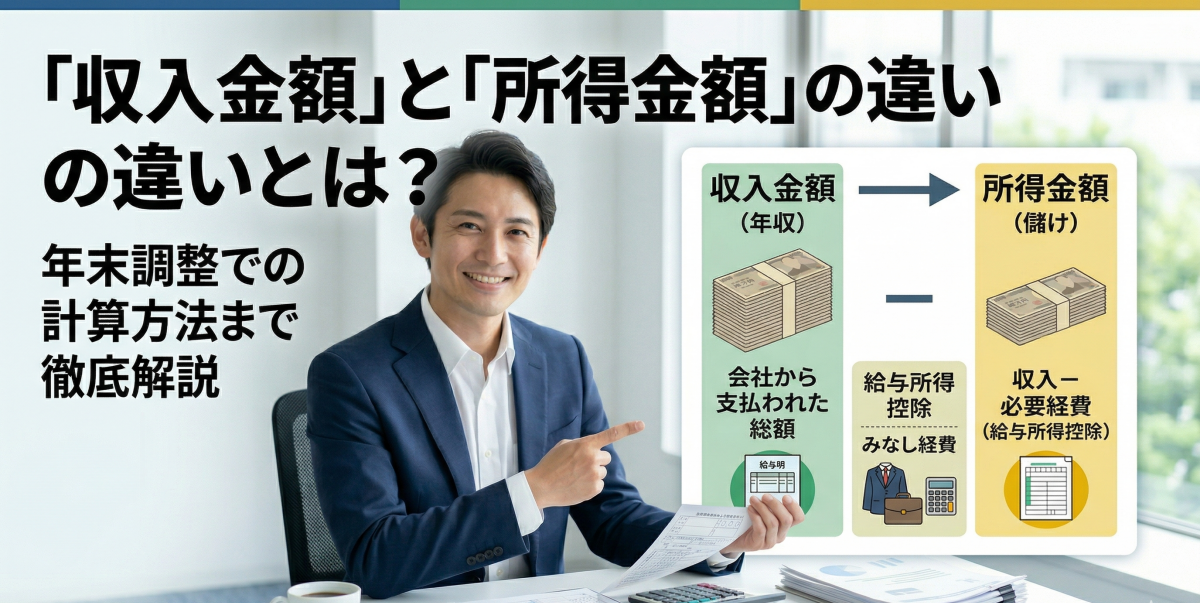 収入金額と所得金額の違いとは？年末調整での計算方法まで徹底解説