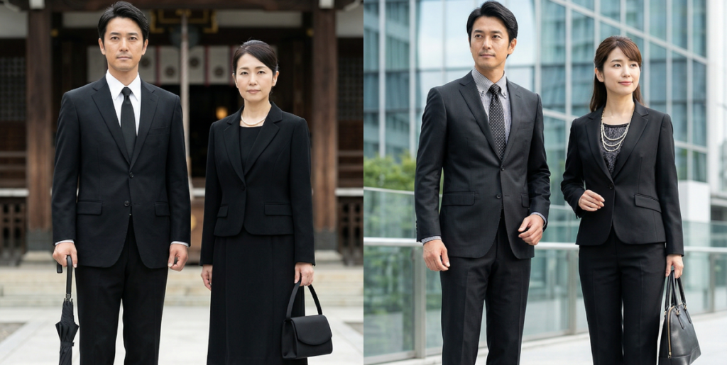 喪服とスーツの違いがわからない！【プロが徹底解説】色・生地・デザインの全比較