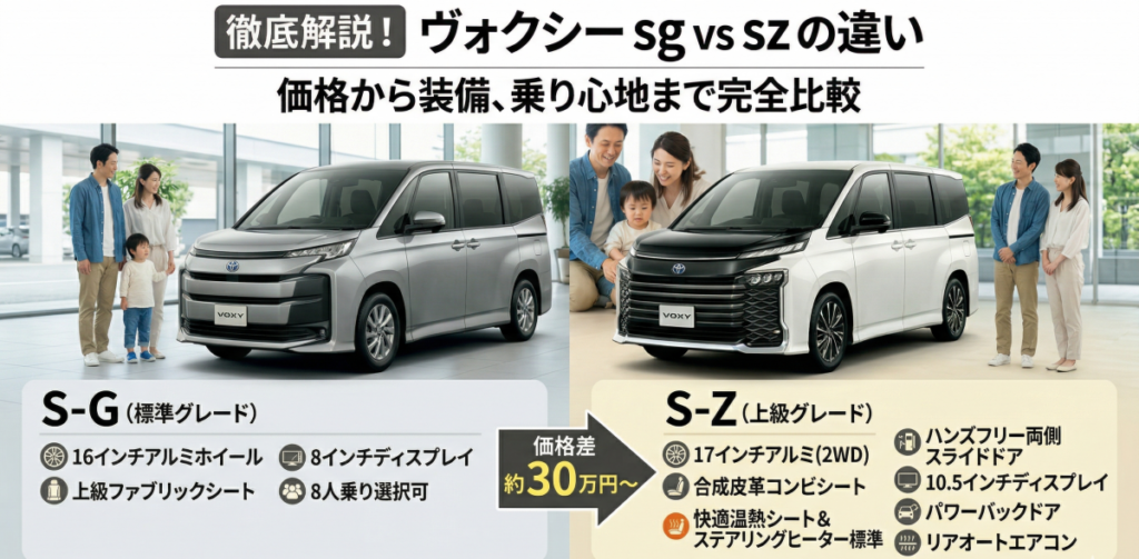 sgとszの違いをヴォクシーで徹底解説！価格から装備、乗り心地まで完全比較