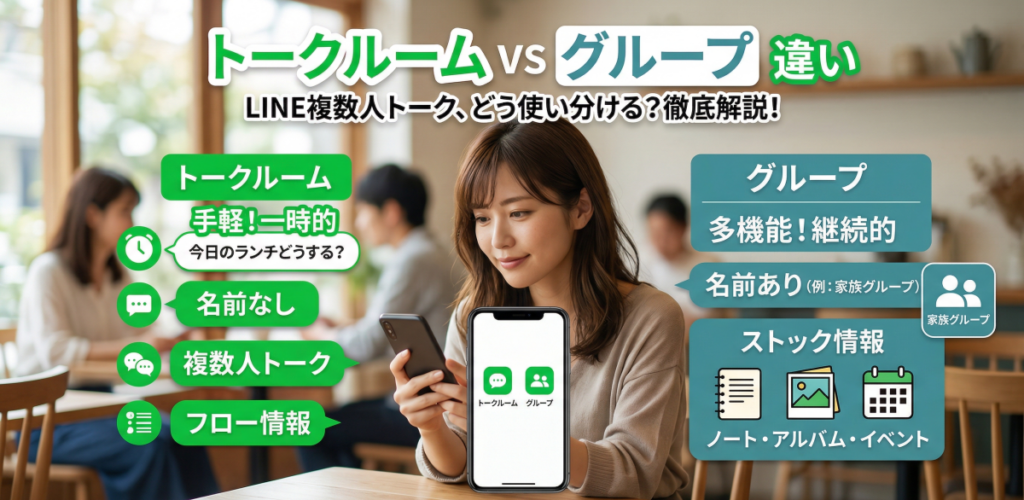 トークルームとグループの違い【LINE】複数人トークとの関係から使い方まで徹底解説