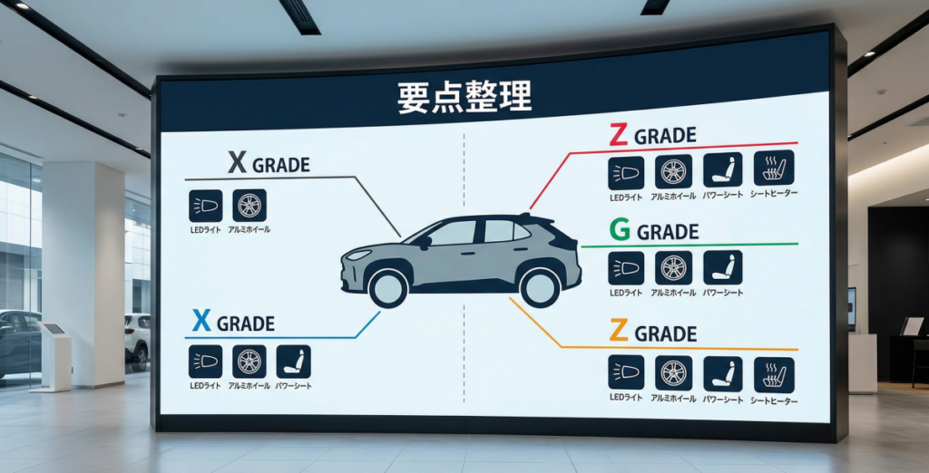 ヤリスクロス グレード違いの要点整理