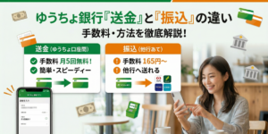 送金と振込の違い、ゆうちょ銀行ならどう違う？手数料や方法を徹底解説